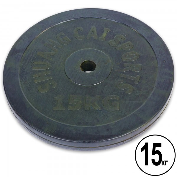 Млинці (диски) гумові d-30мм Shuang Cai Sports ТА-1446 15кг