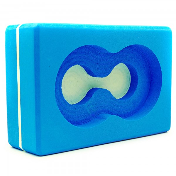 Блок для йоги (кирпич для йоги) с отверстием Record FI-5163 Blue