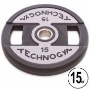 Млинці (диски) поліуретанові з хватом та металевою втулкою d-51мм TECHNOGYM TG-1837-15 15кг