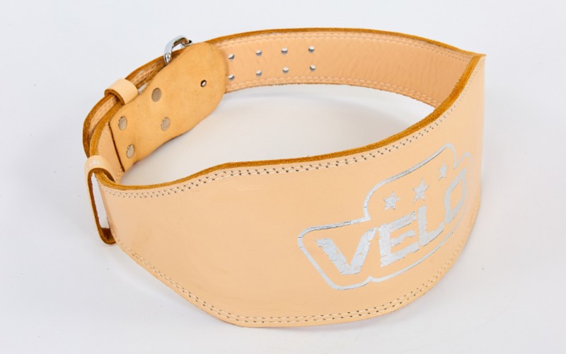 Пояс атлетический кожаный VELO VL-6624 Beige
