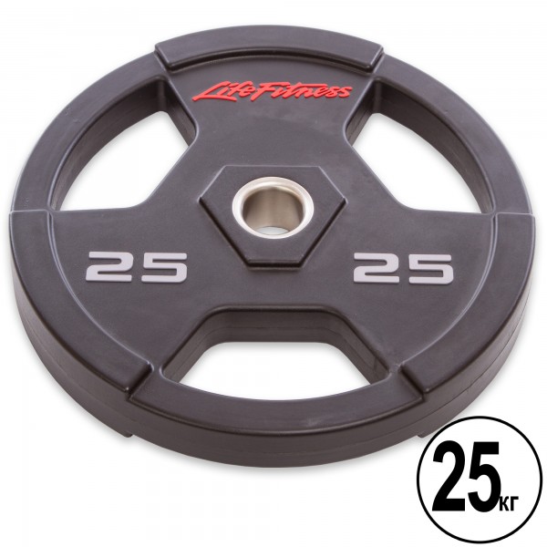 Блины (диски) полиуретановые с хватом и металлической втулкой d-51мм Life Fitness SC-80154-25 25кг