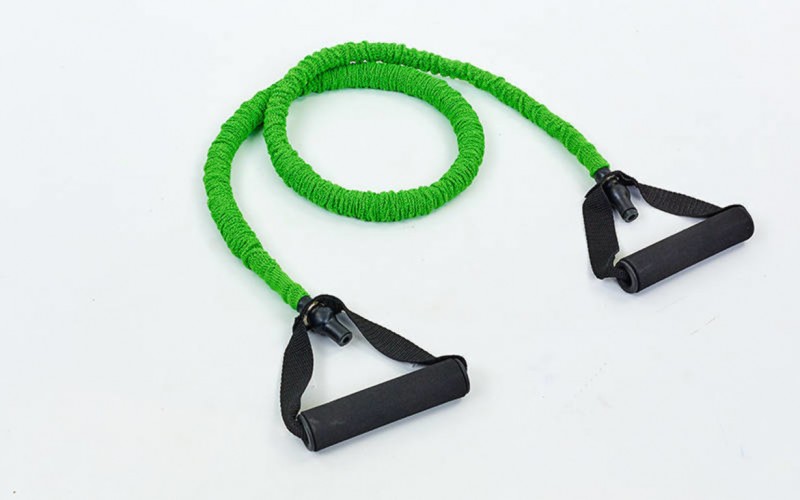 Эспандер трубчатый с ручками в защитном рукаве CE6502-G Green