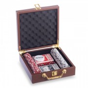 Набор для покера в кожзам чемодане PK100L на 100 фишек с номиналом