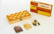Шахи, шашки, нарди 3 в 1 дерев'яні W7722