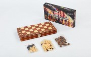 Шахматы, шашки, нарды 3 в 1 деревянные с магнитом W7702H