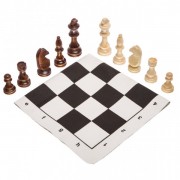 Шахматные фигуры деревянные с полотном ткань для игр 405P