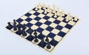 Шахматные фигуры пластиковые с тканевым полотном для игр P401