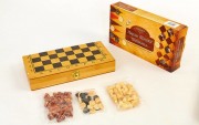 Шахматы, шашки, нарды 3 в 1 бамбуковые 341-161
