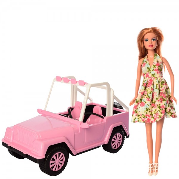Машина з лялькою DEFA 8455-BF Рожева