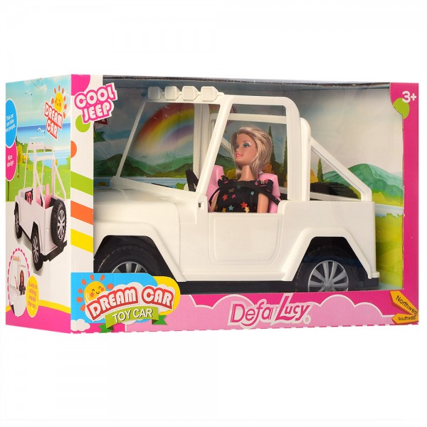 Машина с куклой DEFA 8455-BF Белая