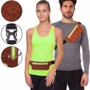 Ремень-сумка спортивная (поясная) для бега и велопрогулки Zelart 1000A Оранжевый