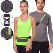 Ремінь-сумка спортивна (поясна) для бігу та велопрогулянки Zelart 1000A Сірий