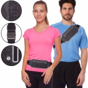 Ремінь-сумка спортивна (поясна) для бігу та велопрогулянки Zelart 10500A Сіро-чорний