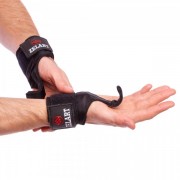 Крюк-ремни атлетические для уменьшения нагрузки на пальцы (2шт) Zelart ZB-11005 Black