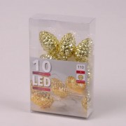 Гирлянда LED Шишки золотые теплый свет 10 светодиодов 1,1 м. 45013