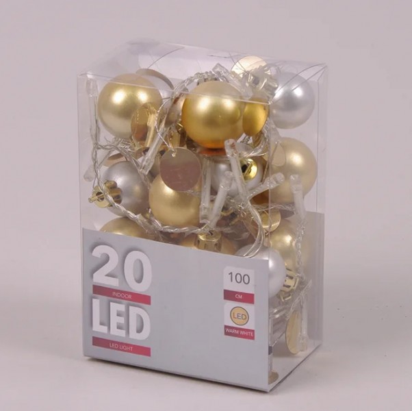 Гирлянда LED Шарики теплый свет 20 светодиодов 1 м. 45020