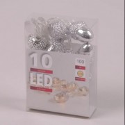 Гирлянда LED Желуди серебряные теплый свет 10 светодиодов 1 м. 45015