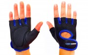 Перчатки для фитнеca FITNESS BASICS BC-893,L, Черный-синий