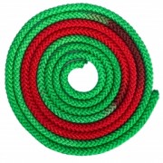 Скакалка для художественной гимнастики 3м 2-х цветная Zelart C-1657 Зеленый-красный