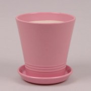 Горшок керамический Модерн Flora глянец розовый 1л.