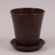 Горшок керамический Модерн Flora глянец коричневый 1л.