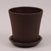 Горшок керамический Вуаль Flora шелк коричневый 2.3л.