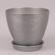 Горшок керамический Ксения люкс Flora металлик 7,5л.