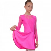 Платье рейтинговое  с длинным рукавом и гипюровыми вставками SP-Planeta DR-1642 Pink