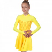 Сукня рейтингова з довгим рукавом та гіпюровими вставками SP-Planeta DR-1167 Yellow