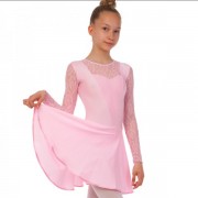 Платье рейтинговое  с длинным рукавом и гипюровыми вставками SP-Planeta DR-1642 Light Pink