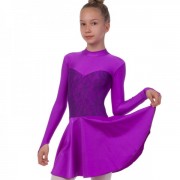 Платье рейтинговое с длинным рукавом и гипюровыми вставками SP-Planeta DR-1167 Violet