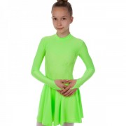 Платье рейтинговое с длинным рукавом и гипюровыми вставками SP-Planeta DR-1167 Green