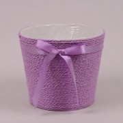 Кашпо вязаное фиолетовое Flora 24154