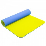 Килимок для фітнесу та йоги TPE+TC 6мм двошаровий SP-Planeta FI-3046,синій-жовтий