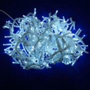 Гирлянда уличная Бахрома LED 360 холодный белый/белый провод