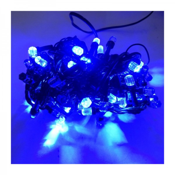 Гірлянда світлодіодна LED 100 1-33 синій чорний дріт кристал