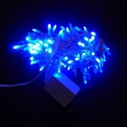 Гирлянда светодиодная LED200 1-28 синяя/белый провод конус-рис