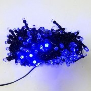 Гирлянда светодиодная LED 300 1-38 синяя черный провод кристалл