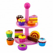 Viga Toys Деревянные пирожные на подставке (59893VG)