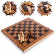 Шахи, шашки, нарди 3 в 1 дерев'яні Zelart S4034 Дерево
