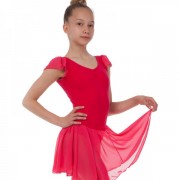 Платье для танцев (бейсик) с коротким рукавом фонарик Lingo CHD01 Red