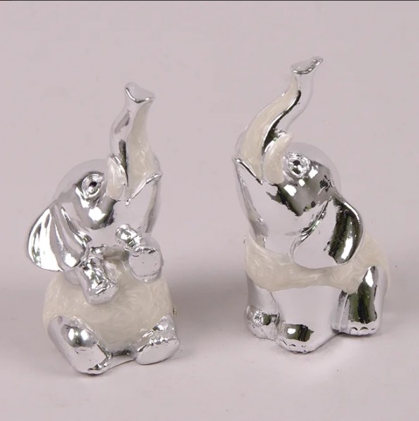 Фігурка Слон срібний (ціна за 6 шт.) Flora 26880