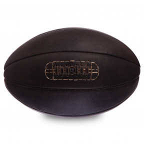 Мяч для регби кожаный VINTAGE F-0265 Rugby ball , тёмно-коричневый,8 панелей