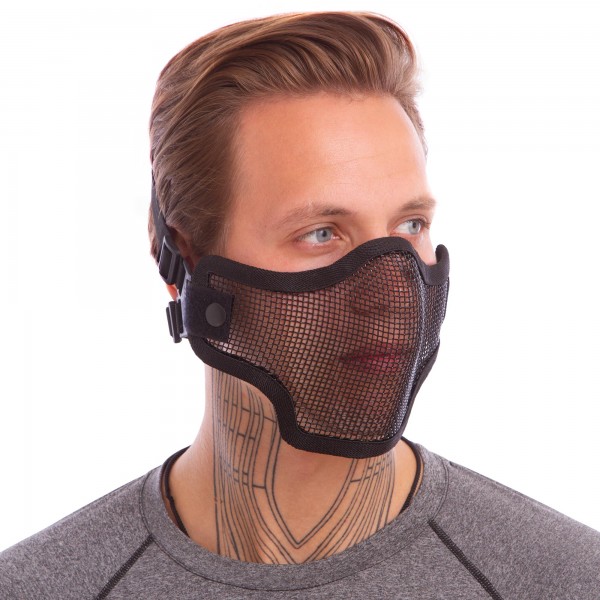 Маска защитная пол-лица из стальной сетки для пейнтбола Zelart CM01,черный