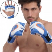 Рукавички для змішаних єдиноборств MMA шкіряні RIV MA-3305 р-р M синій