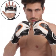 Рукавички для змішаних єдиноборств MMA шкіряні RIV MA-3305 р-р XL,чорний