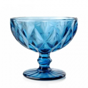 Комплект синих стеклянных креманок Flora 