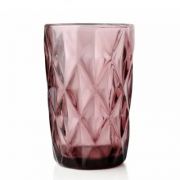 Комплект розовых стеклянных стаканов Flora 