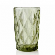 Комплект зелених скляних склянок Flora 