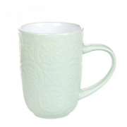 Чашка керамическая Flora Дамаск зеленая 0,4 л. 32007